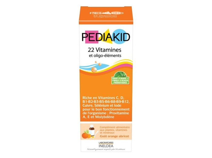 22 Vitamines & Oligo-elements Sirop Orange Abricot 250ml Pediakid