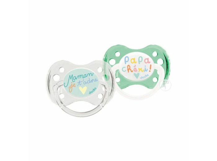Sucettes Symetriques En Silicone Avec Anneau Collection Papa Maman 0 à 6 Mois Dodie