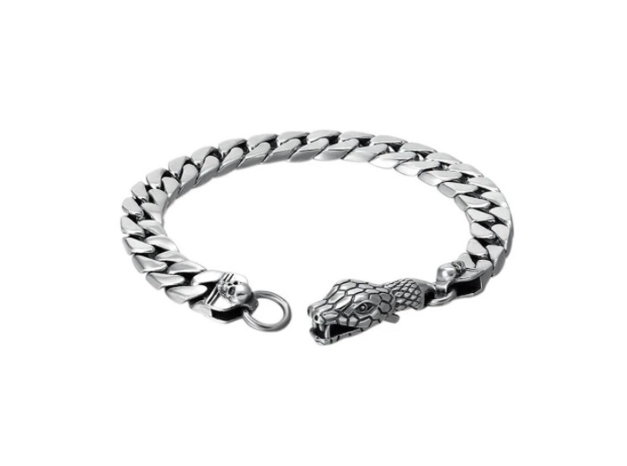 Bracelet  homme en acier inoxydable serpent