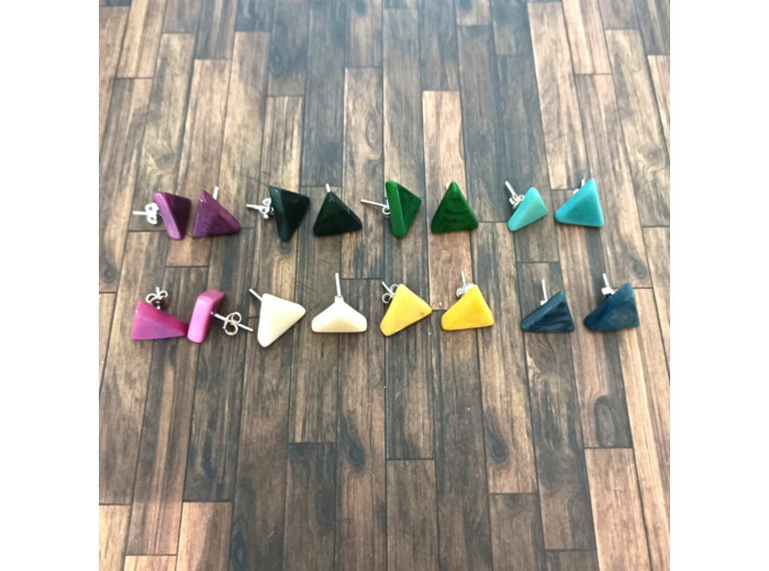 Boucles d'oreilles Trina en ivoire végétal