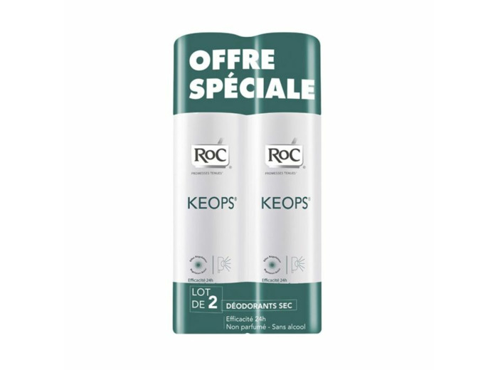 Deodorant Spray Sec Transpiration Abondante Keops 2x150ml Roc