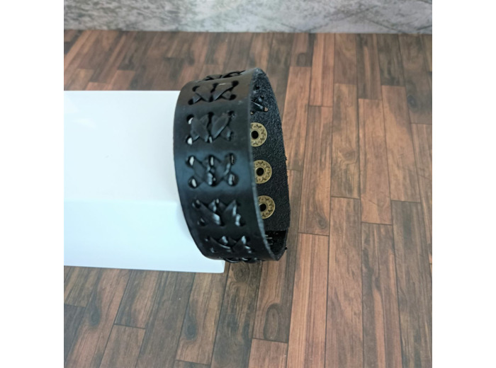 Bracelet cuir homme noir 5