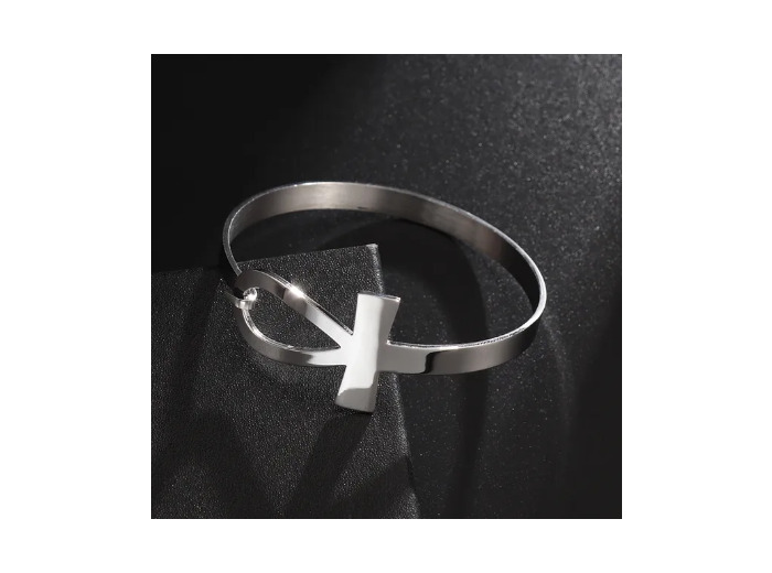 Bracelet croix doré ou argenté en acier inoxydable