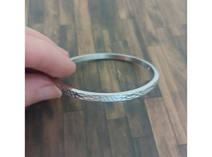 Bracelet jonc en acier inox serpent Argenté