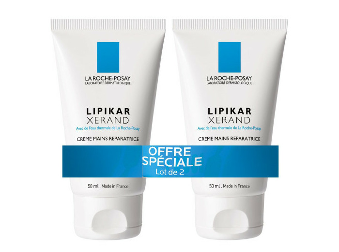 Creme Mains Reparatrice Xerand 2x50ml Lipikar Mains Seches La Roche-Posay