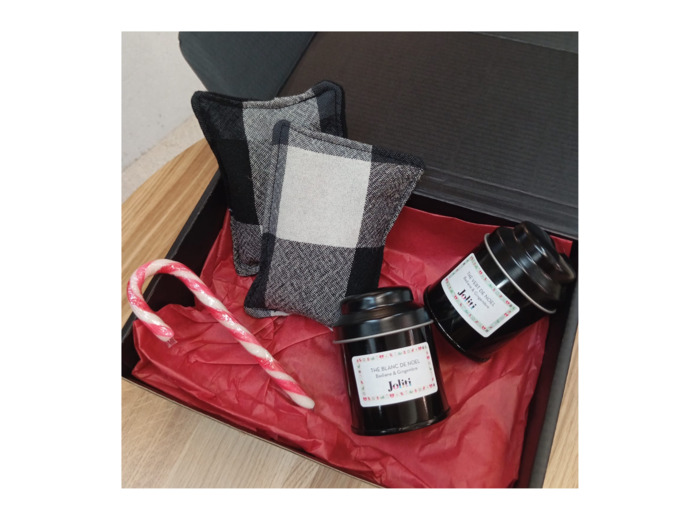 Coffret cadeau Chaufferettes et infusions - Motif à carreaux