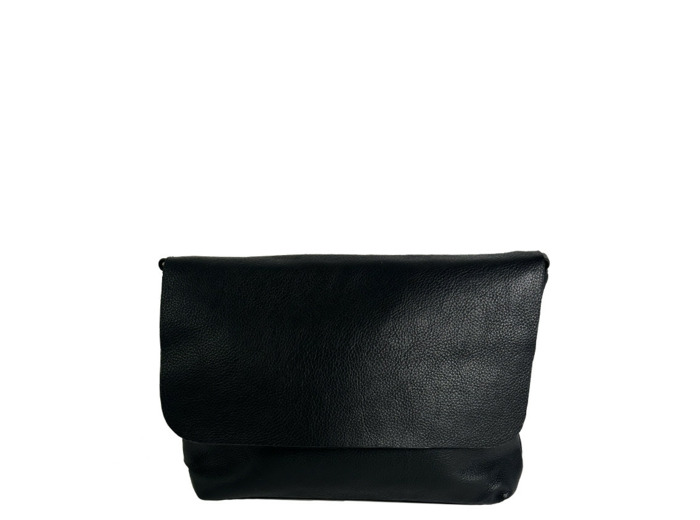 Farfouillette Grand Sac Porté Travers A Rabat Et Similicuir Effet Grainé Noir