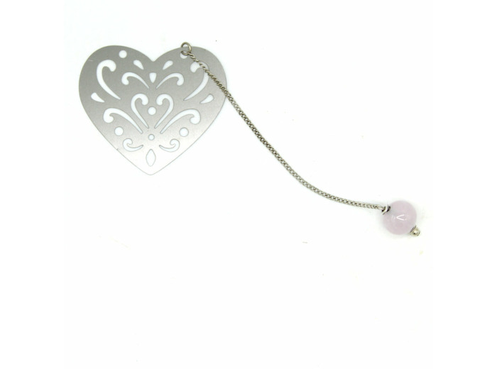 Marque-page coeur rose