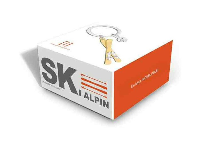Metalmorphose Porte-clés Paire de Ski et son Flocon