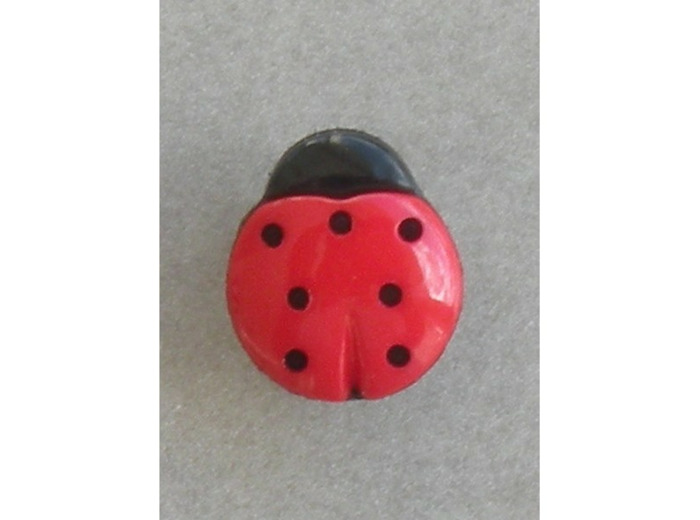 Bouton coccinelle rouge et noir