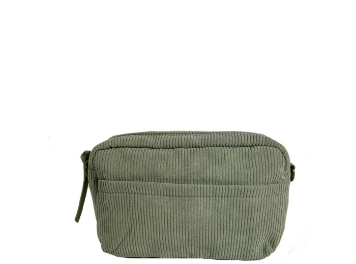 Farfouillette Sac Porté Travers Côtelé Et Pochette Tilleul