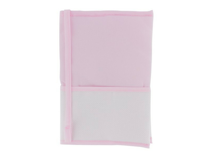 Protège carnet de santé rose à broder