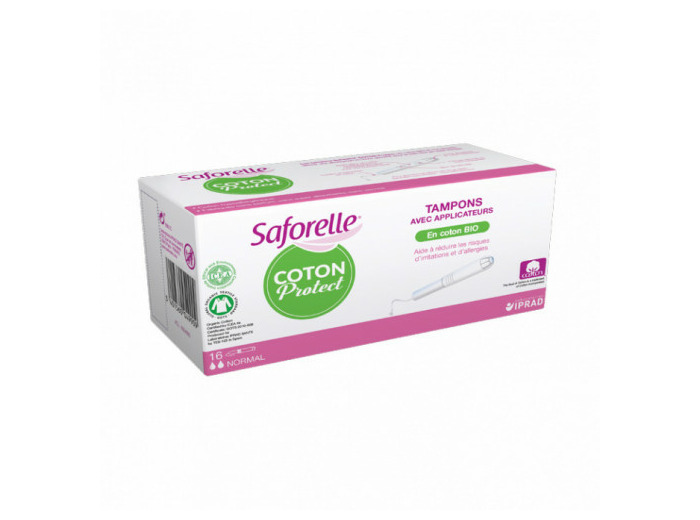 Tampon Normal avec applicateurs Coton Bio x16 Saforelle