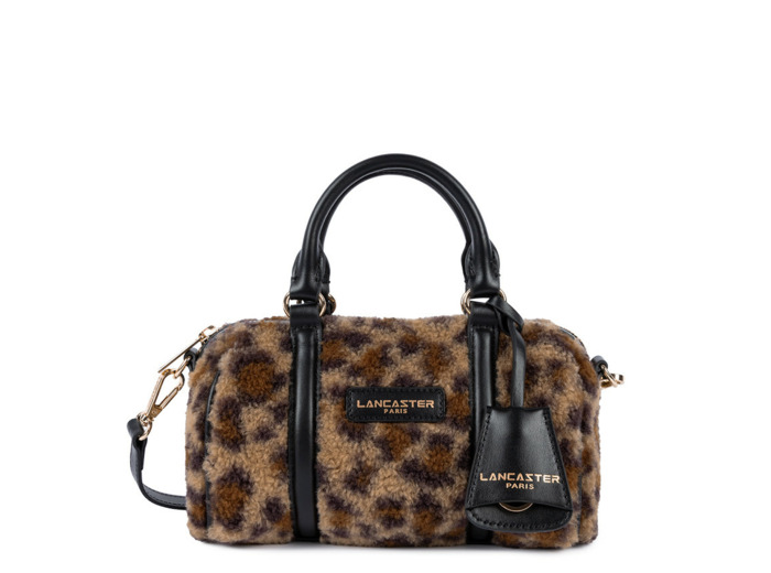 Lancaster Moumoute Mini Sac Polochon 518-053 Noir Léopard