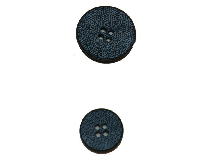 Bouton bleu effet serpent 22 mm