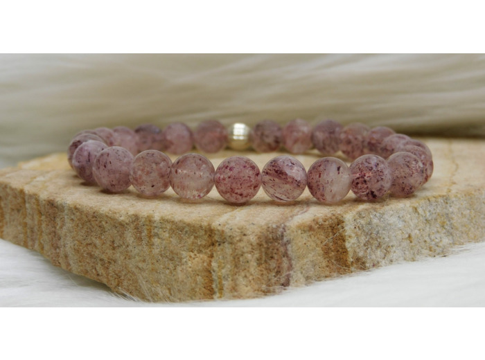BRACELET QUARTZ FRAISE