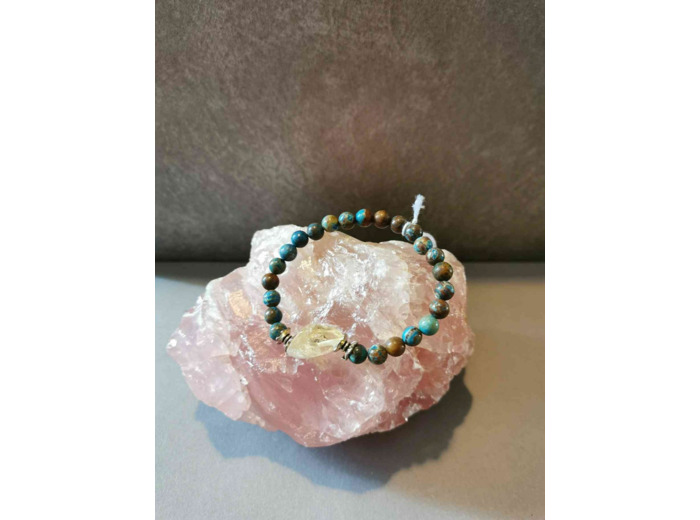 Bracelet Agate Indonésie et Citrine OLPA1067