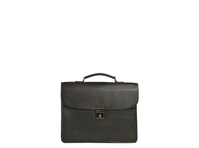 Longchamp Veau Foulonné Porte-Document Cuir Noir/Nickele