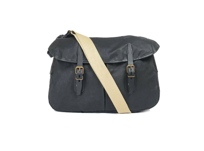 Bleu de Chauffe Sac Musette M Noir Waxé