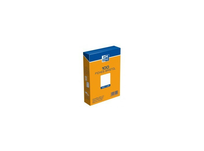 Etui de 100 fiches Bristol - 75x125 - Uni blanc - Non perforé