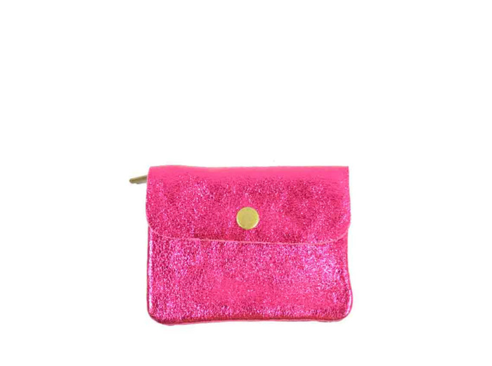 Farfouillette Porte-monnaie compact Cuir PM Fuchsia