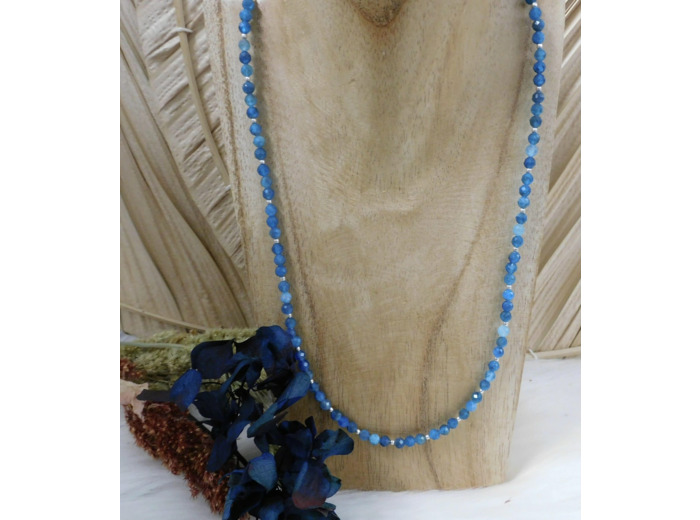 COLLIER APATITE BLEUE FACETTÉE