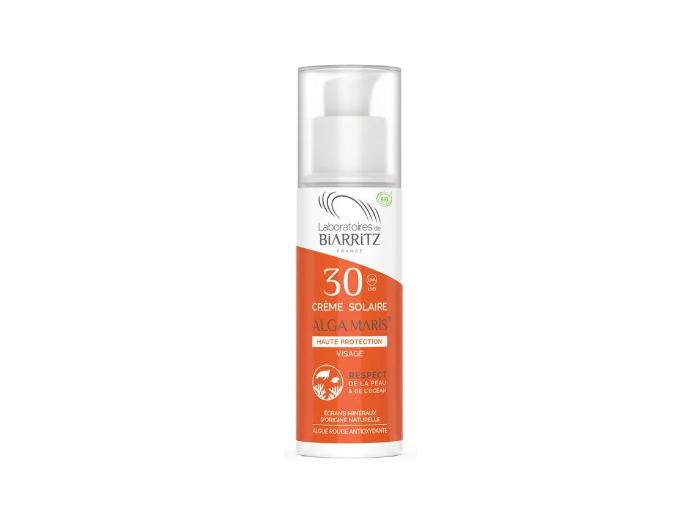 Crème solaire Visage SPF30 Bio Protection solaire naturelle 50ml Alga Maris Laboratoires De Biarritz