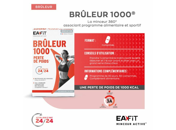 Bruleur 1000 Perte De Poids 60 Comprimes Jour Nuit Eafit