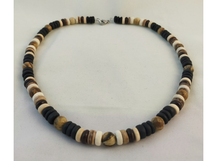 Collier pierre jaspe paysage/coco