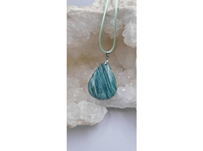 Pendentif amazonite avec cordon olpa1598