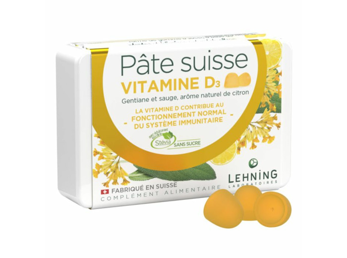 Pâte Suisse Vitamine D3 x40 gommes Lehning