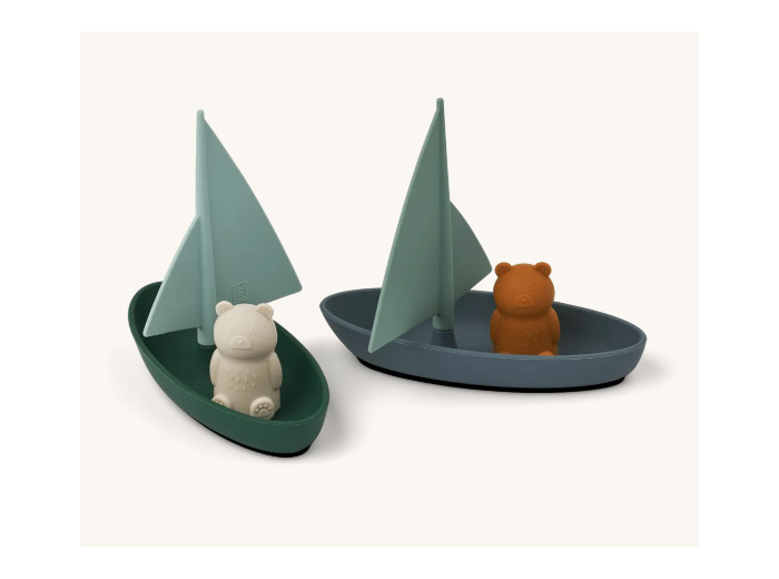 Ensemble bateaux chats lot de 2 mix bleu