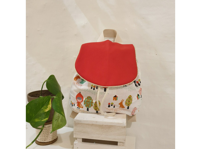 Sac à dos enfant personnalisable Ecole/Crêche modèle Chaperon Rouge