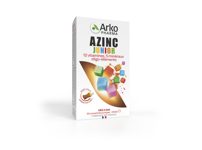 Junior Goût Cola Vitamines C & E, Zinc 30 comprimés Azinc Arkopharma