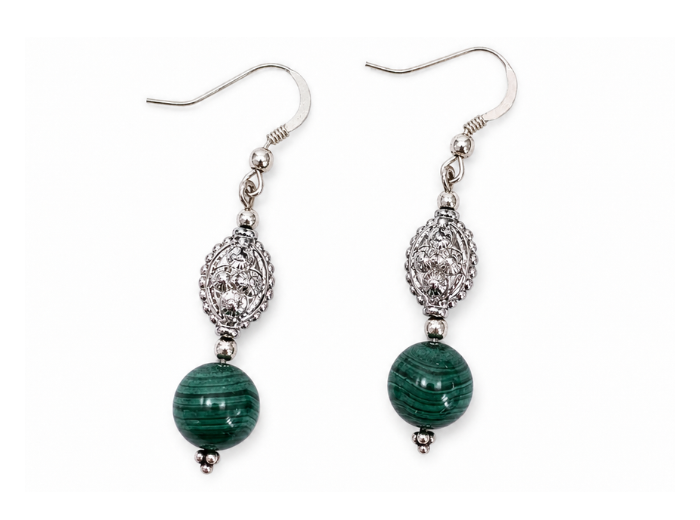 BOUCLES ÉLÉNA MALACHITE