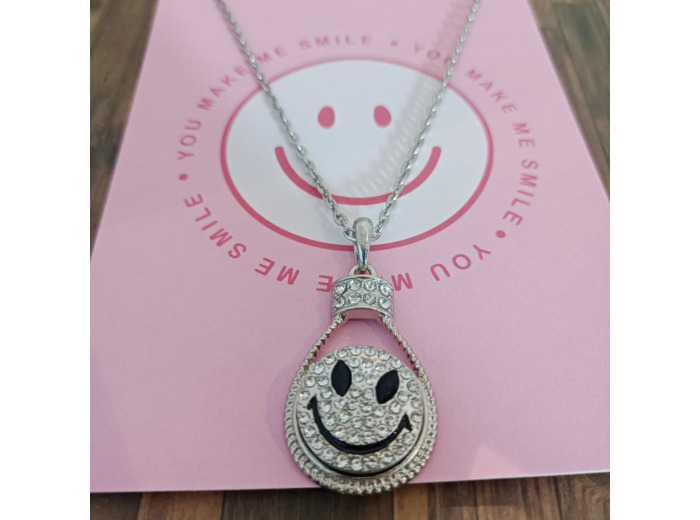 Collier smiley en bouton pression