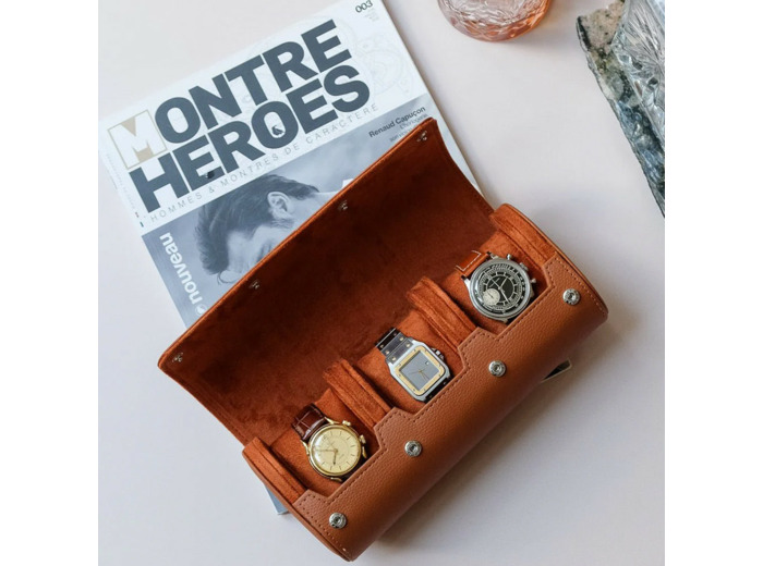 Maison Scarlett James Coffret Voyage 3 Montres Similicuir Camel