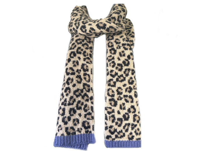 Fonem Touche Léopard Echarpe Chaude Aux Motifs Léopards Beige