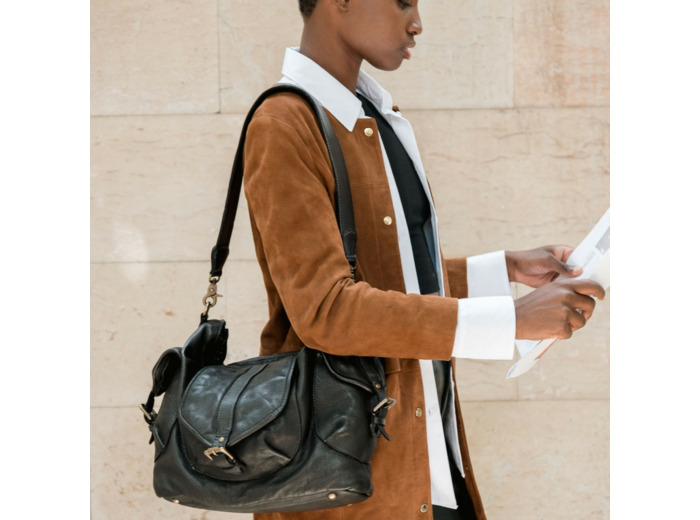 Biba Clint Sac Besace En Cuir CLT1L Negro