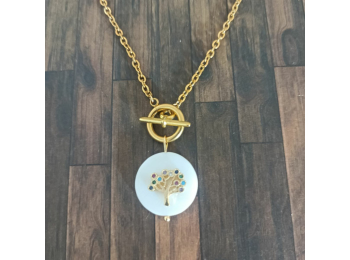 Pendentif nacre/arbre de vie