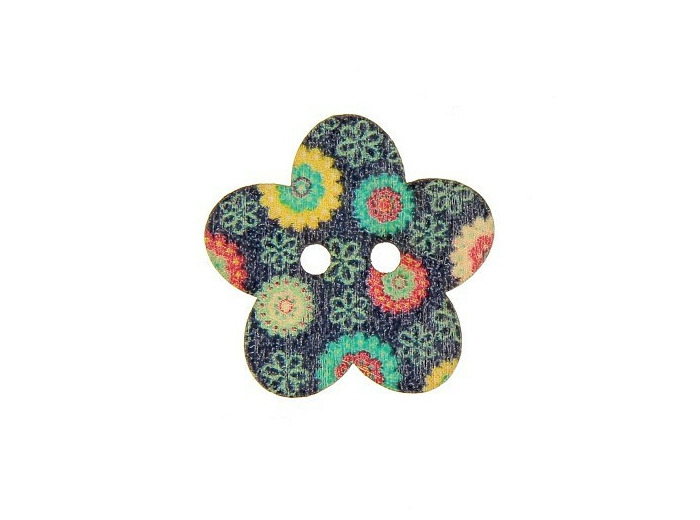 Bouton bois fleur 25 mm