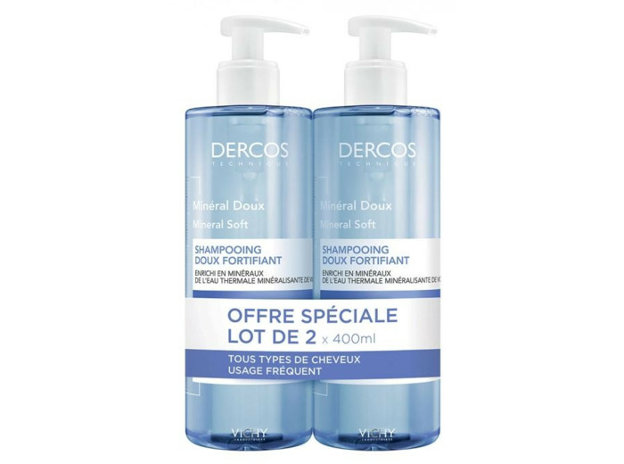 Shampooing Doux Fortifiant 2x400ml Dercos Minéral Doux Vichy