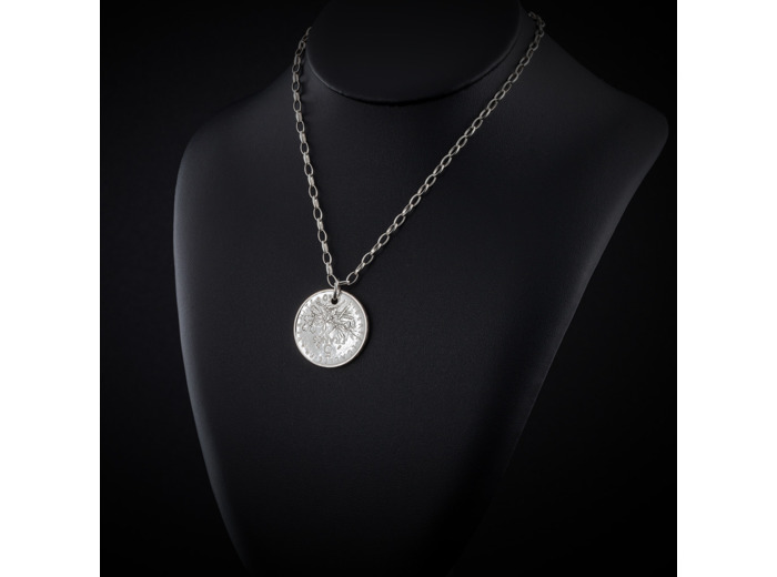 Collier sautoir pendentif pièce 5 Francs