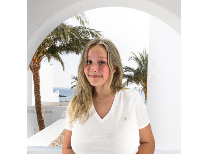 T-shirt femme col v brodé 81 Lifetarn