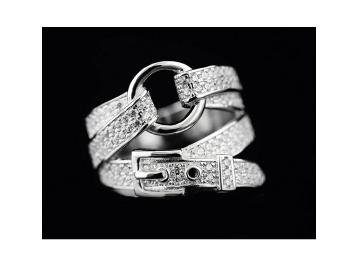 Bague double ceinture en argent