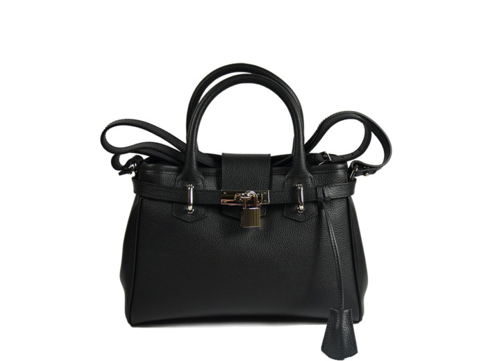 Berthille Mini Vendome Grainé Sac à Main Noir