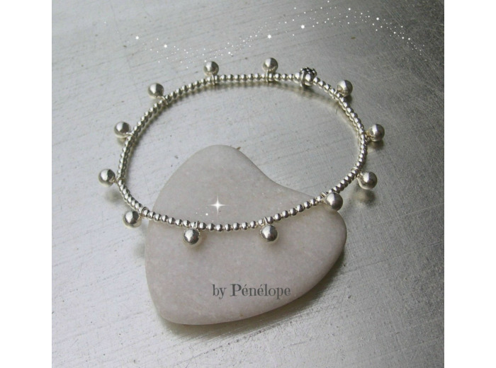 Bracelet perles 4 mm et mini perles en argent 925ème