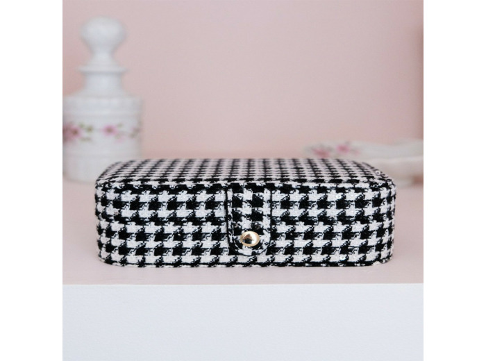 Maison Scarlett Brigitte Boite A Bijoux De Voyage Pied De Poule Noir