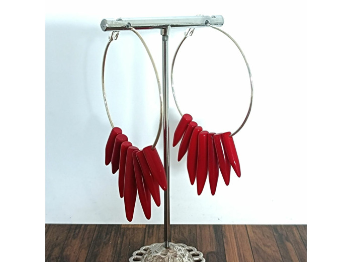 Boucles d'oreilles Iris en ivoire végétal