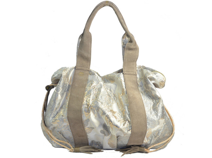 Mila Louise Prudy FS Cabas Toile Fantaisie et Cuir Gris
